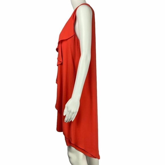 BCBGMaxAzria Rainer Poinsettia High Low Dress Red M Damaged - Picture 4 of 14